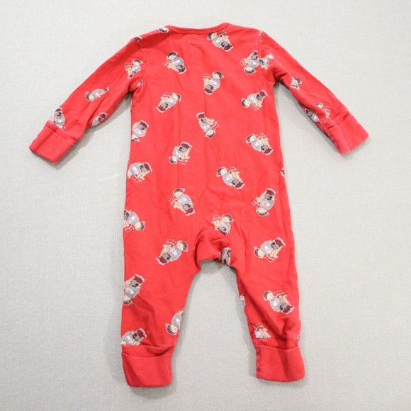 Polo Ralph Lauren Teddy Bear Sled Romper 0-6M Red Outfit Bodysuit Classic Core - Picture 5 of 5